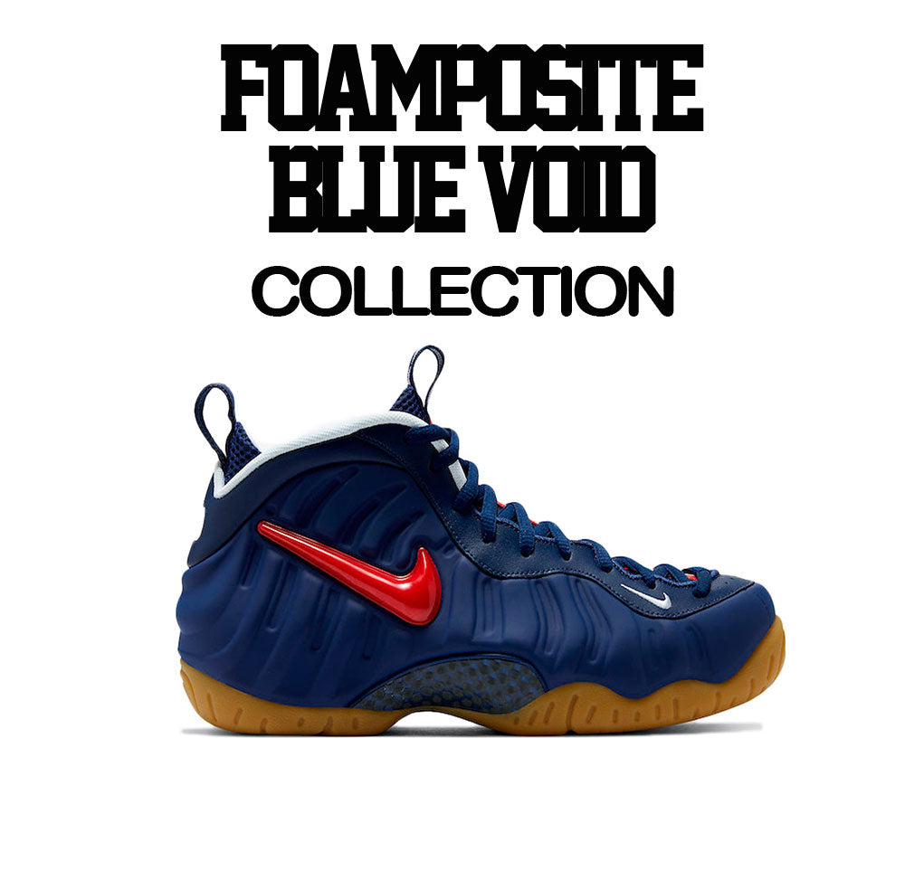 Blue Void Foamposite sneaker collection matches with mens tee for the foamposite blue void sneakers