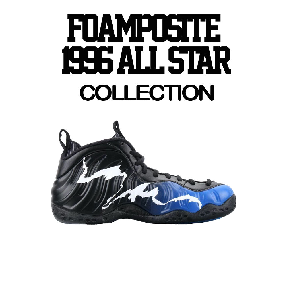 t shirt collection for kids matches with foamposite 1996 all star sneaker collection