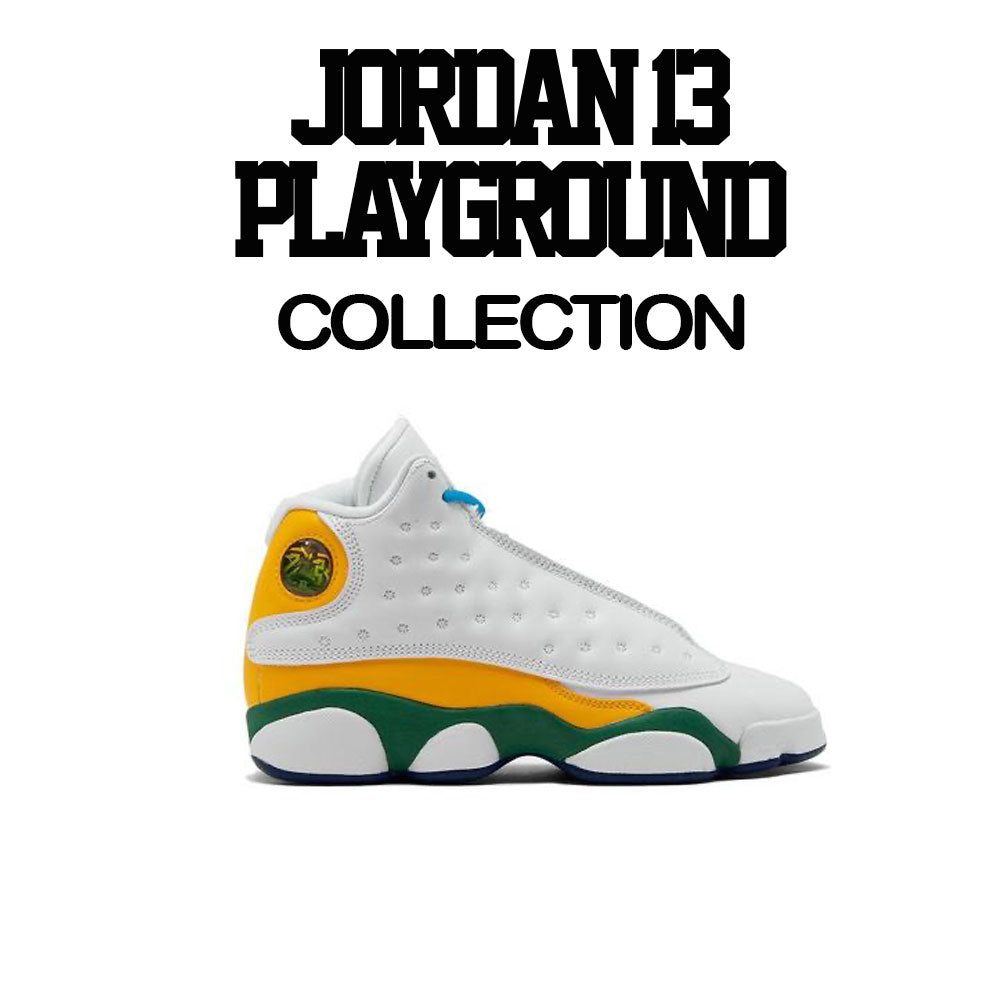 Playground Jordan 13 sneakers match boys t shirts