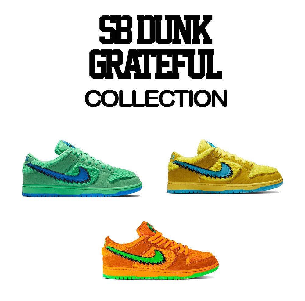 Nike SB Dunk Grateful collection matching with guys t shirts