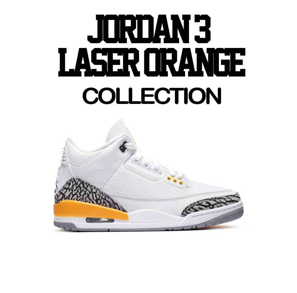 Laser Orange Jordan 3 sneaker collection matching with mens tee