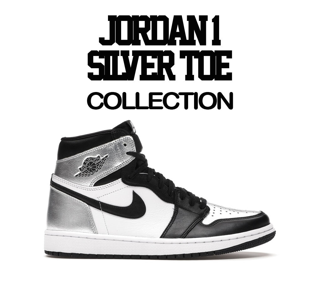 Silver Toe Jordan 1 sneaker collection matching perfectly with mens t shirts 
