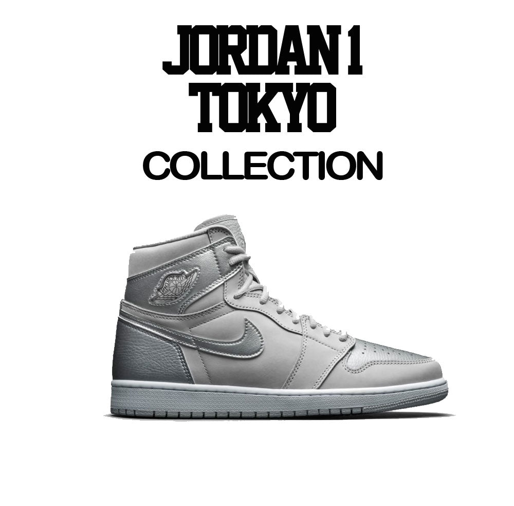 Tokyo Jordan 1 sneakers matching the tee collection for men perfectly