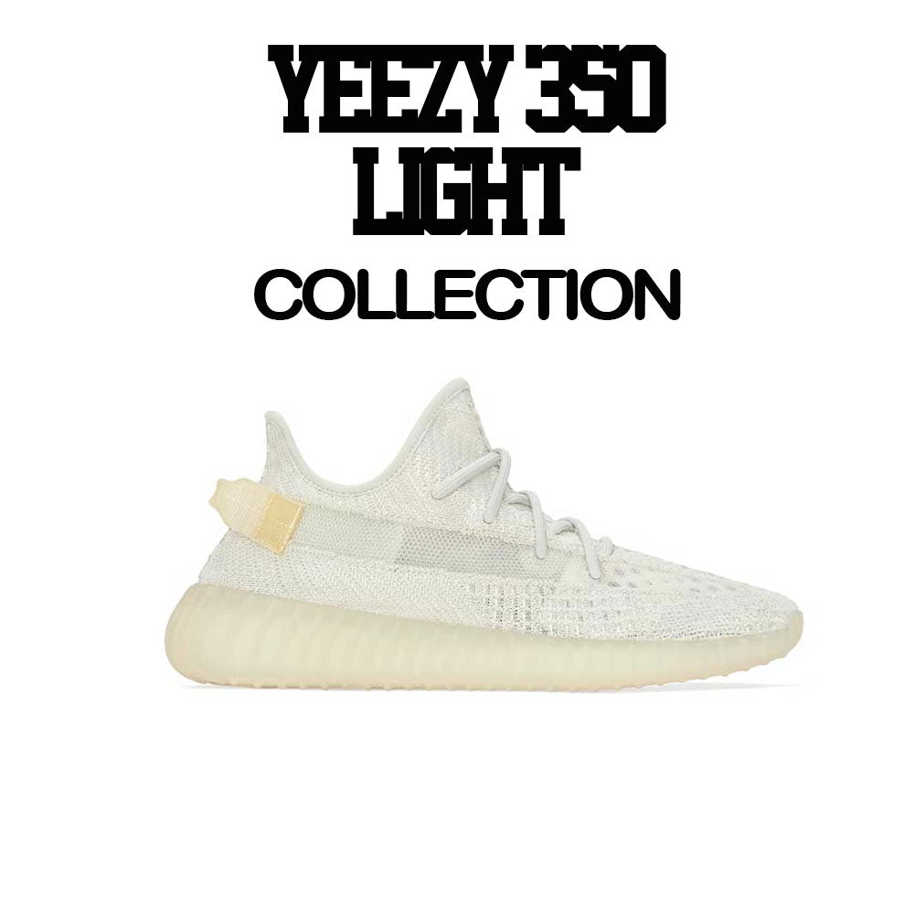 Mens t shirt collection matching with yeezy 350 light sneaker collection