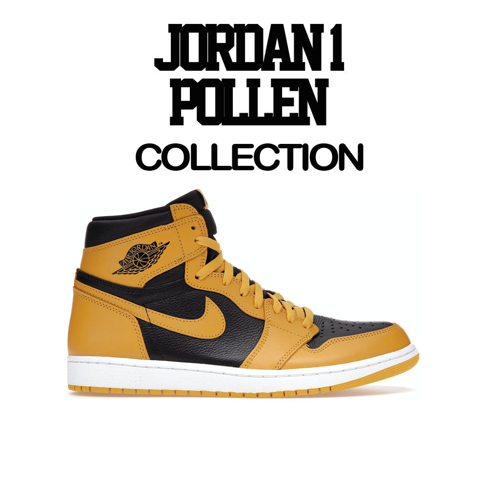 Kids  shirt collection matching with jordan 1 pollen sneaker collection 