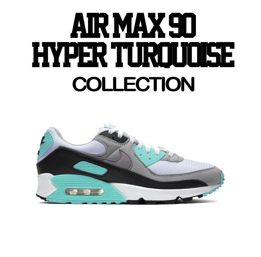 Air Max 90 hyper turquoise sneaker collection designed to match perfectly with t shirt for men 