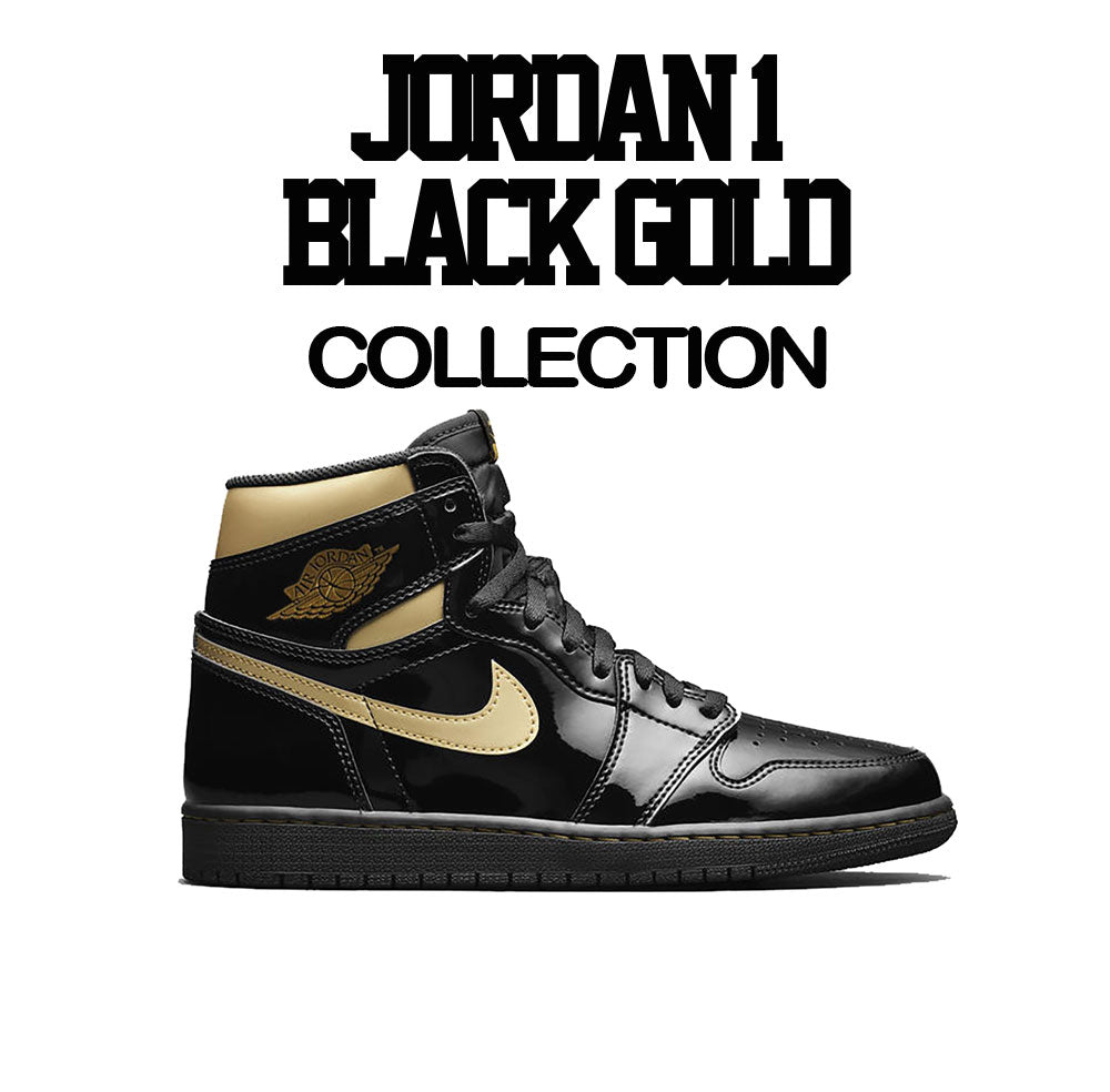 JOrdan 1 black gold sneaker collection matching with clothing  for men