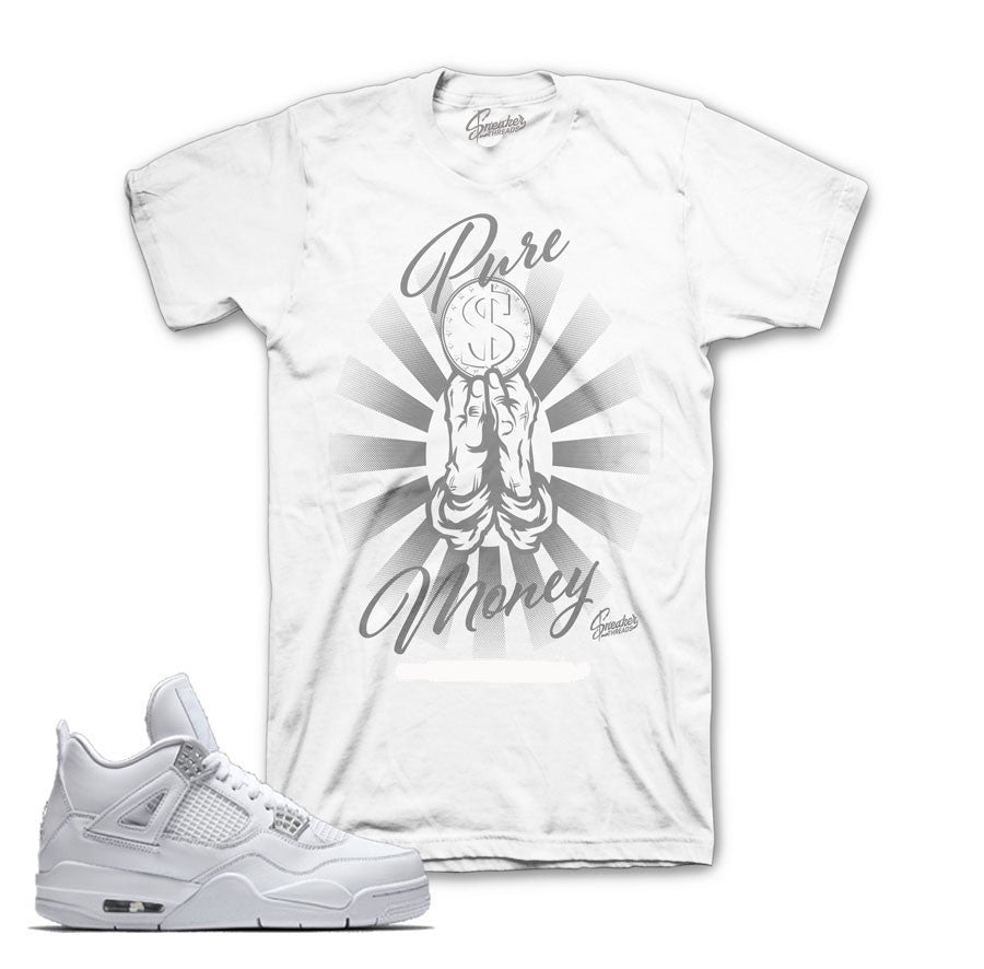 Jordan 4 pure money tees match retro 4s sneaker t-shirts.