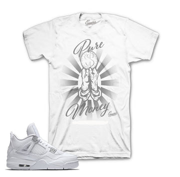 Jordan 4 pure money tees match retro 4s sneaker t-shirts.