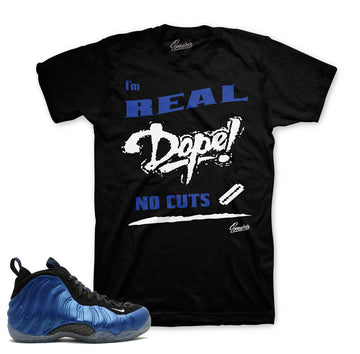 Royal foamposite shirts match shoes. No cuts tee.