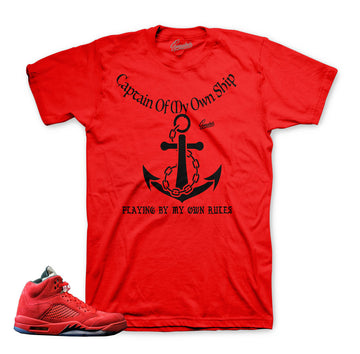 Jordan 5 red suede shirt match | My rules tee.