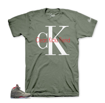 Reflective camo Jordan 5 shirt match retro 5 sneaker tees.