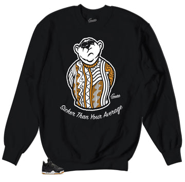 Jordan 4 retro sneaker black gum has sweaters to match Jordan 4 retro black gum sneakers