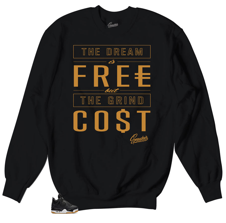 Crewneck sweater collection designed to match retro Jordan 4 Sneaker black gum collection