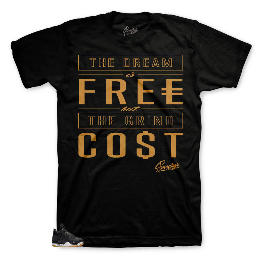 Jordan 4 retro black gum sneaker | retro sneaker Jordan 4 black gum matching shirt