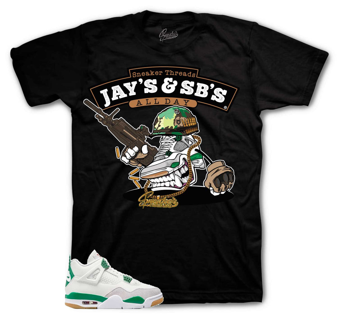 Retro 4 SB Pine Green Shirt - Fly Kicks - Green