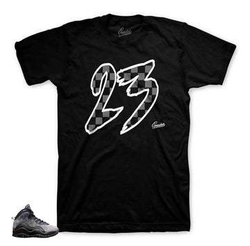 Clothing and apparel to match Jordan 10 dark shadow.
