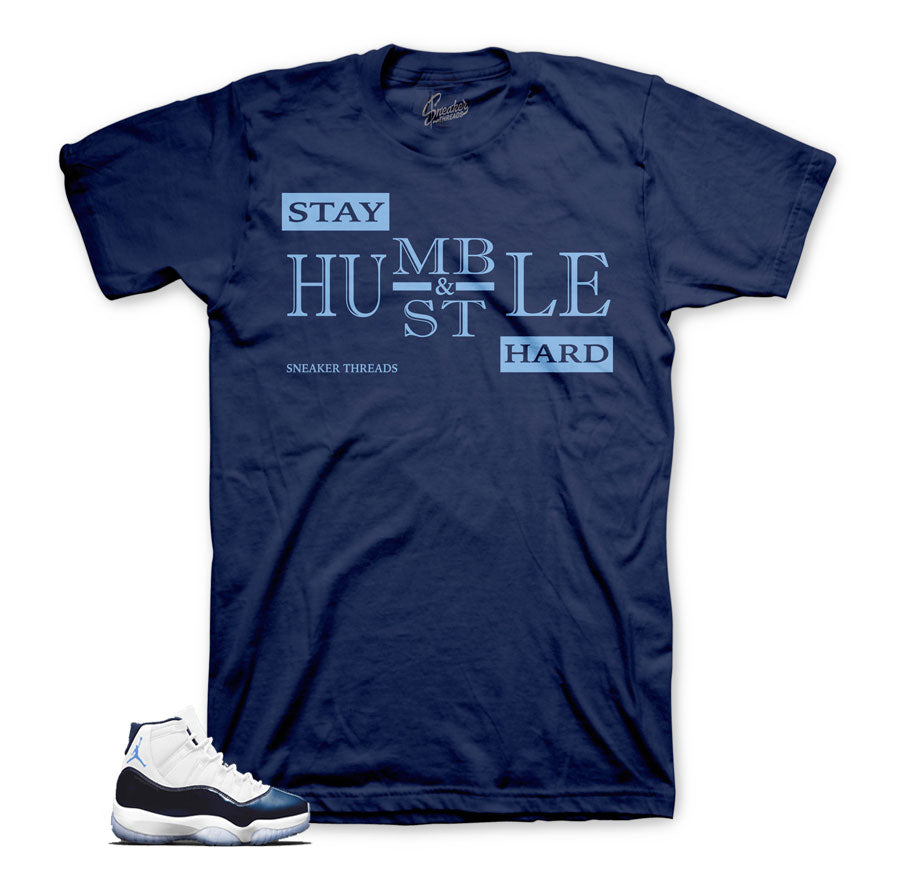 Jordan 11 midnight navy t shirt for upcoming Jordan 11 release.