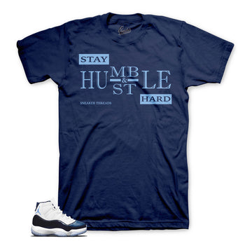 Jordan 11 midnight navy t shirt for upcoming Jordan 11 release.