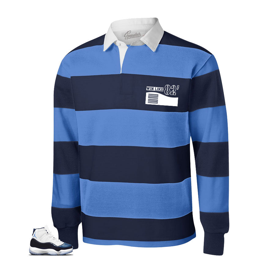 Rugby shirt match Jordan 11 win like 82 shoes.