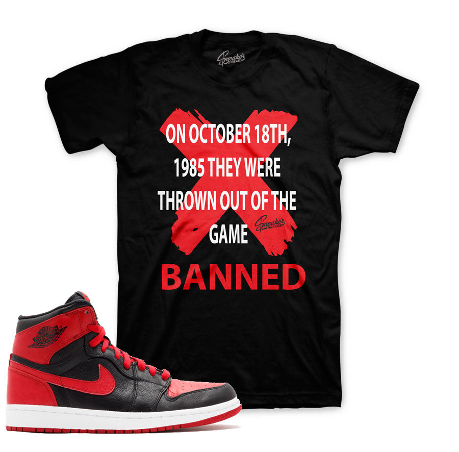 Shirts match Jordan 1 banned retro 1 banned bred tees shirts.