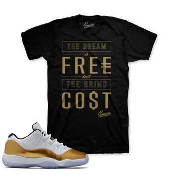 Jordan 11 closing ceremony shirts match retro 11 gold sneaker tees.