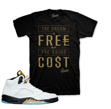 Jordan 5 gold tongue shirts match retro 5 olympic sneaker tees.