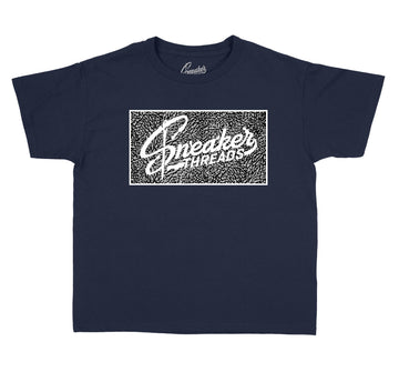 Boys Tees made to match the Jordan 3 midnight navy sneaker collection