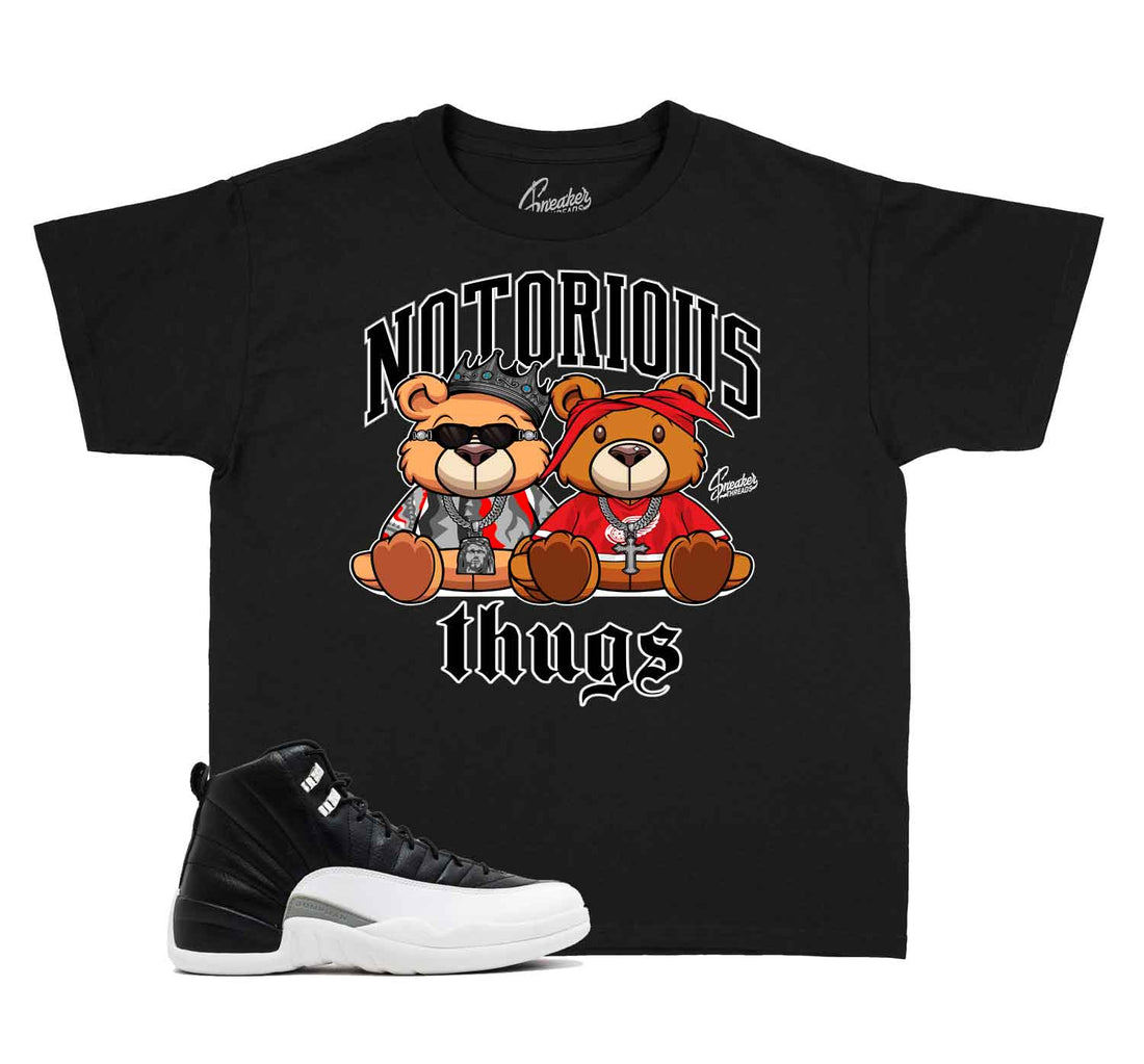 Kids Jordan 12 playoff sneaker tees