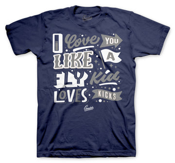Retro 3 Midnight Navy Shirt - Love Kicks - Navy