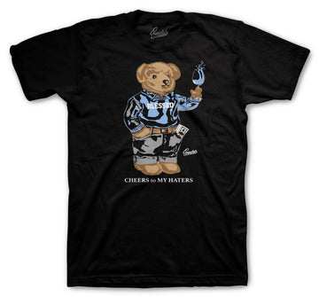 University Blue Jordan 4 sneaker collection matches with guys tee collection
