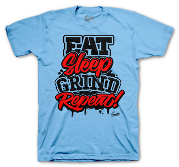 University Blue Jordan 4 sneaker collection matching with mens t shirt collection