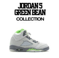 Jordan 5 green bean sneaker tees