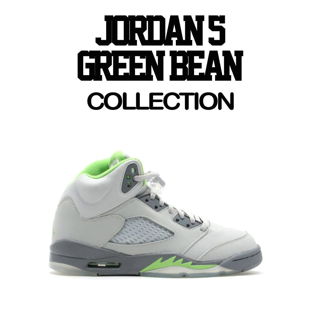 Kids Jordan 5 green bean sneaker tees