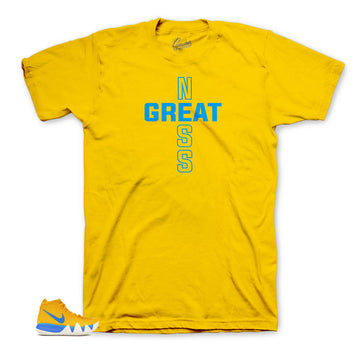 Greatness Yellow tee for Kyrie Kix 4's