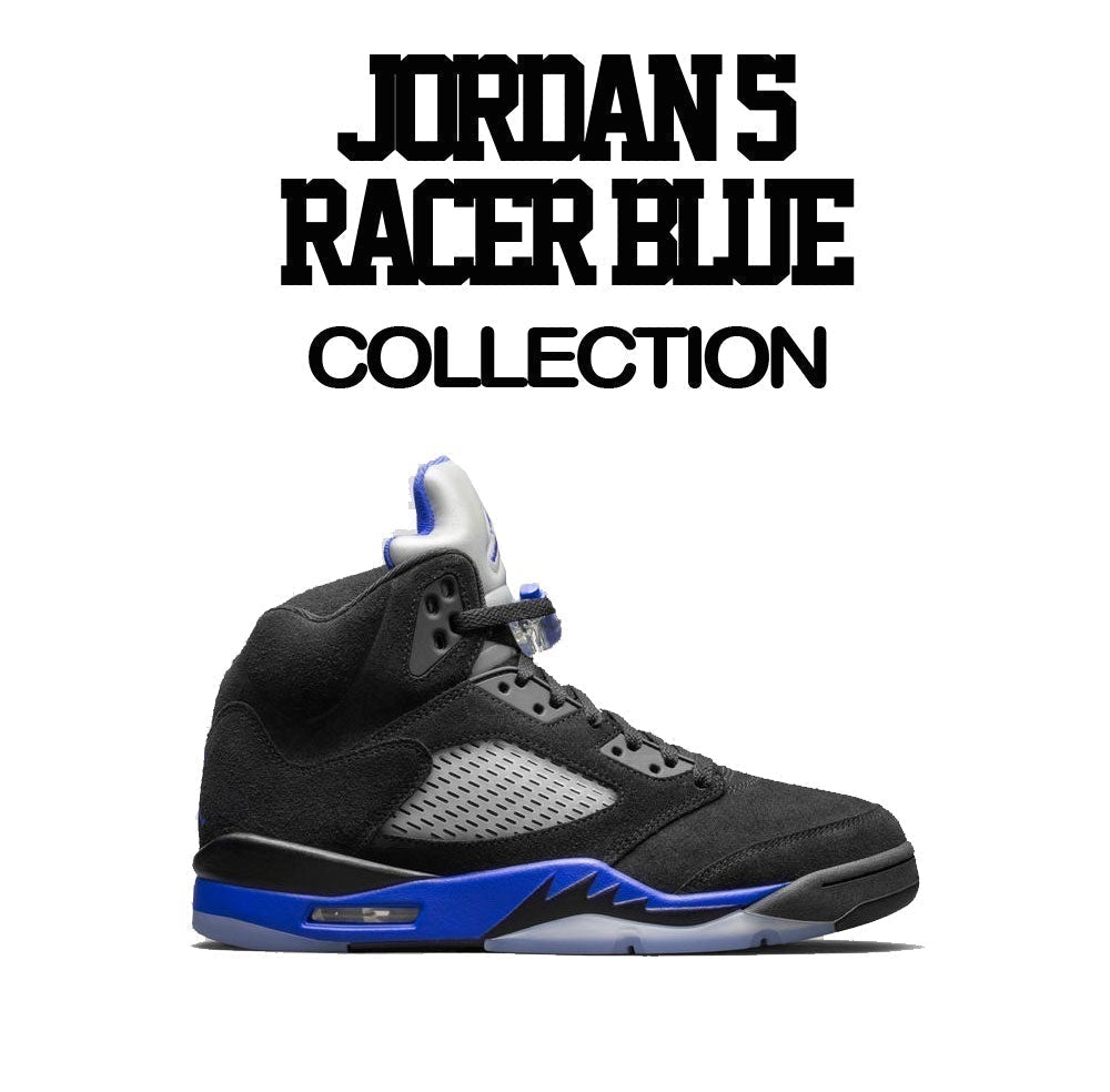 Racer blue Jordan 5 Sneaker Tees And Matching Sneaker Shirts for AJ5