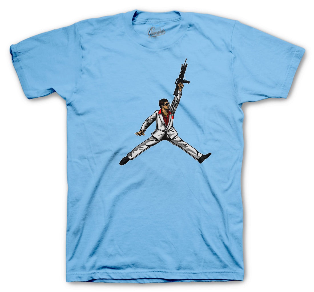 mens clothing matching with mens Jordan 4 university blue sneaker collection