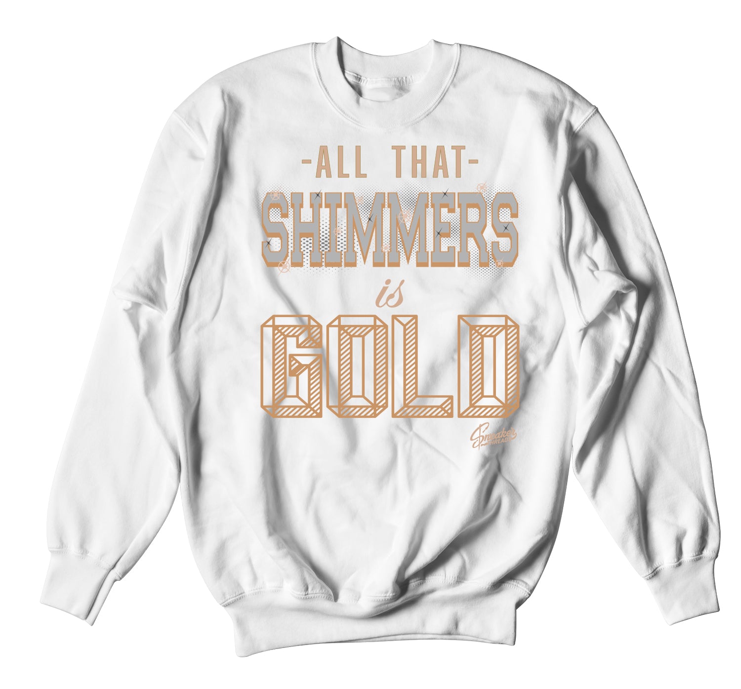 Retro 4 Shimmer Sweater - Gold - White