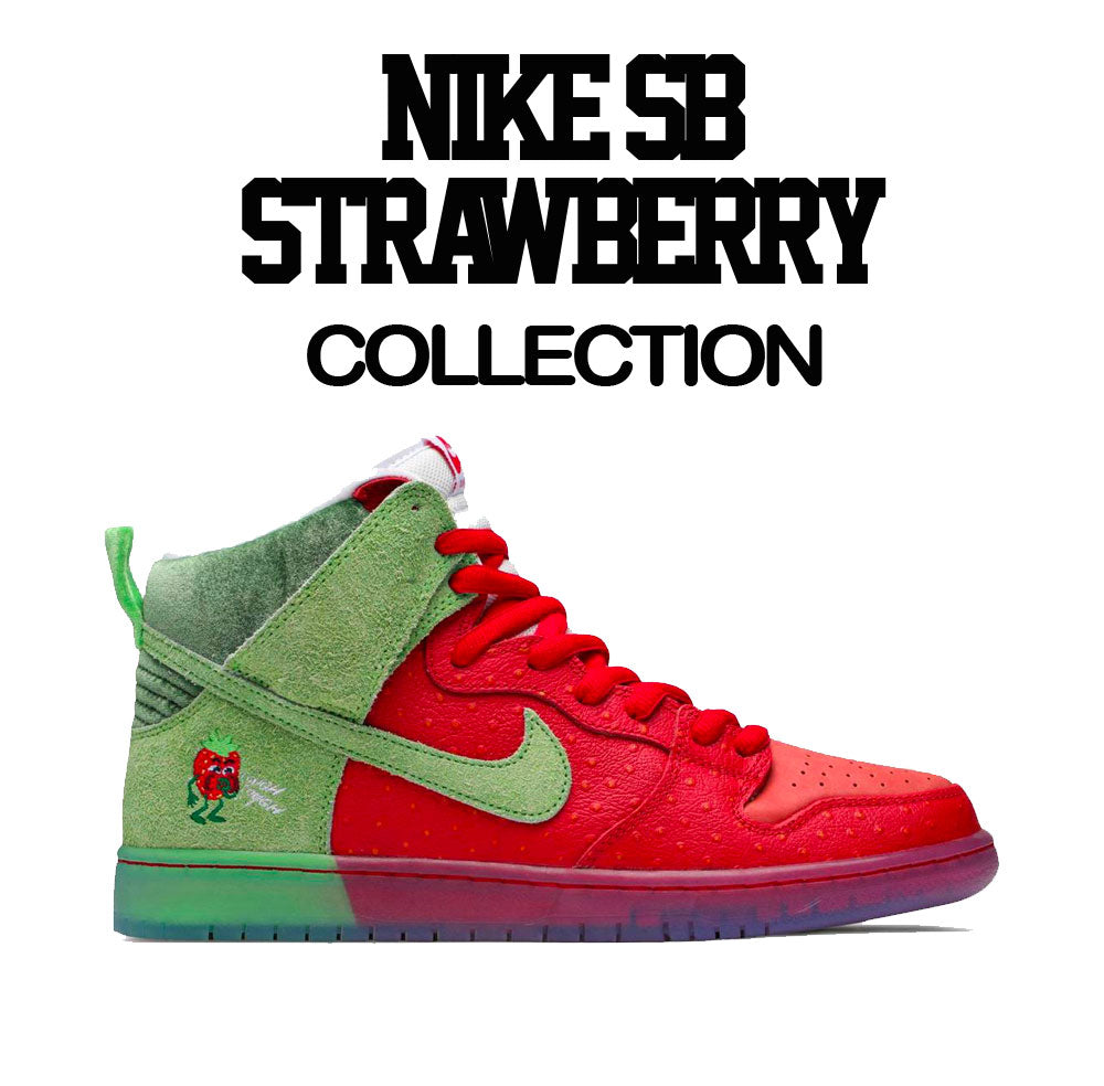 SB Dunk high Strawberry matching sneaker tees shirts for cough dunk.