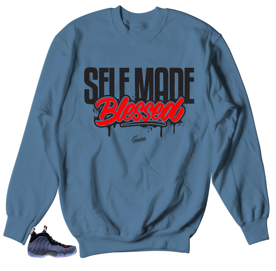 Self Made crewneck to match Denim Foamposites