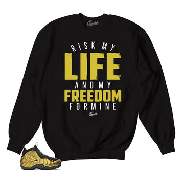 Foamposite metallic gold sweater | My life sneaker sweater.