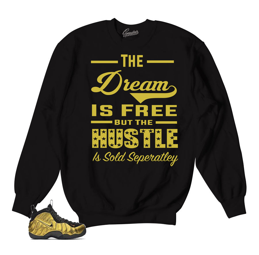Foamposite metallic gold sweater | My rules crewneck.