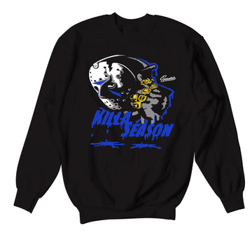 Sweaters match Jordan 12 game royal shoes.
