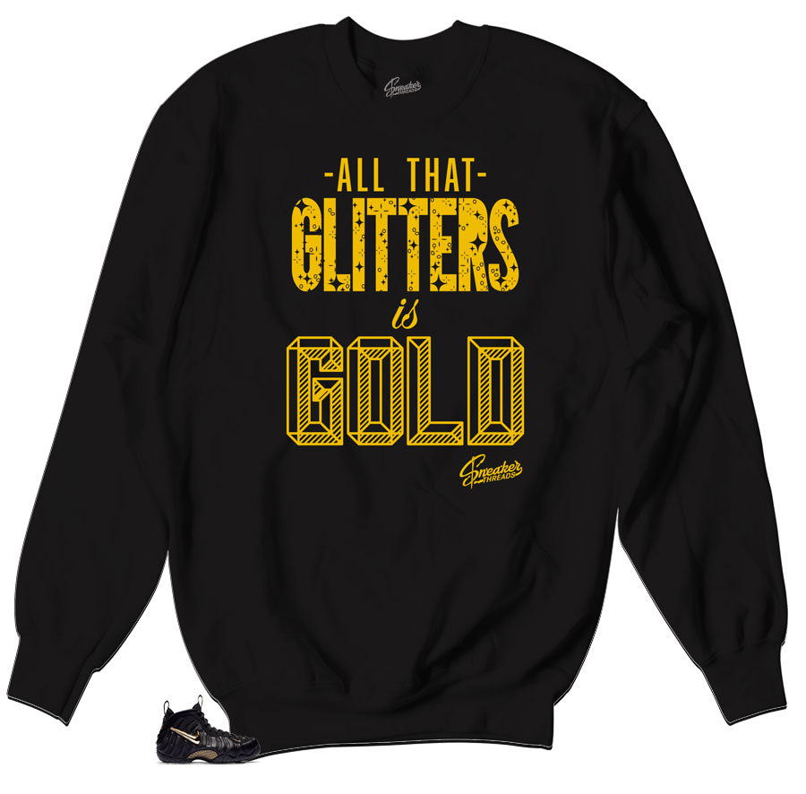 Glitter Metallic Sweater Collection for Foam Black Gold