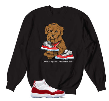 Retro 11 Varsity Red Sweater - Got Em - Black