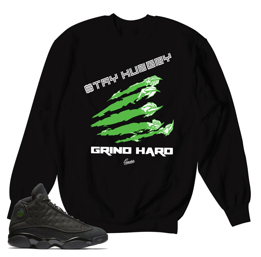 Black Cat 13 sweaters match jordan 13 sneaker sweaters.