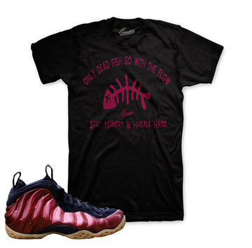 Maroon foamposite tee match foam pbj sneaker tees.