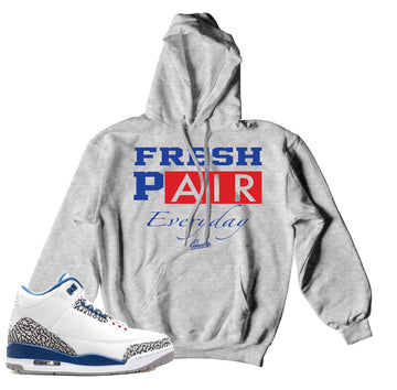 Match Jordan 3 true blue hoodies retro 3 true blue hoody.