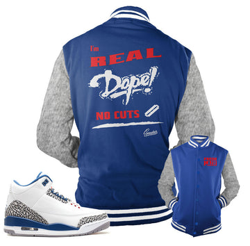 True blue 3's jackets match jordan 3 true blue OG.