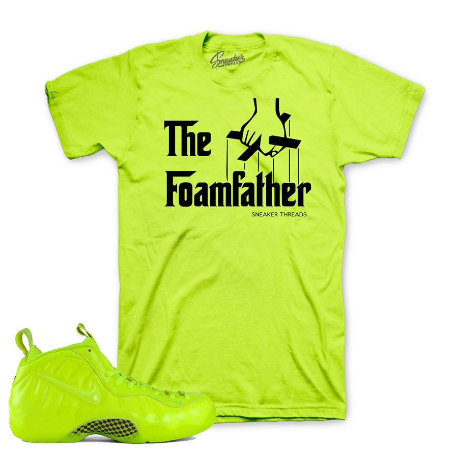 Shirts match Foamposite volt foam volt sneaker tees.